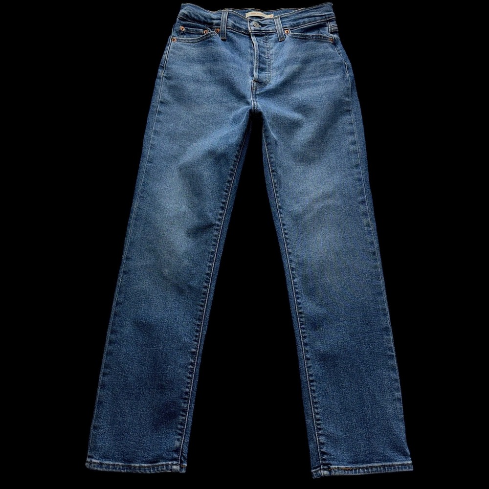 Levi's Wedgie Straight Jeans Medium‎ Wash Button Fly Women's Size 28 #527